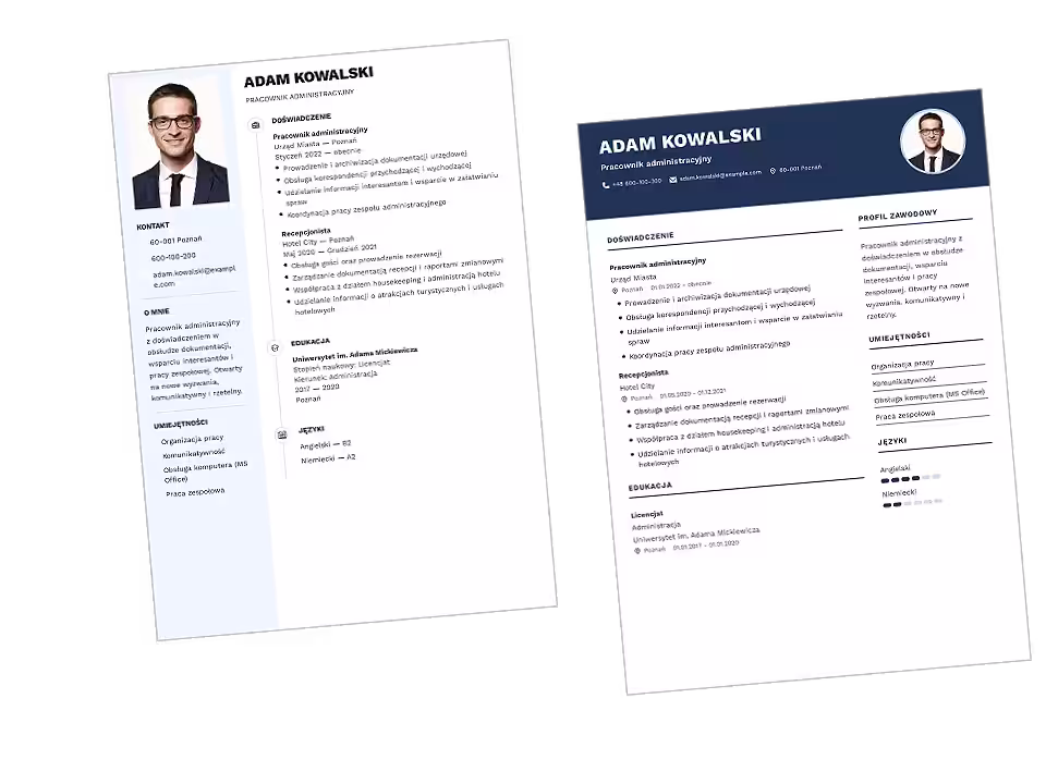 Przykładowy wzór CV do wyboru