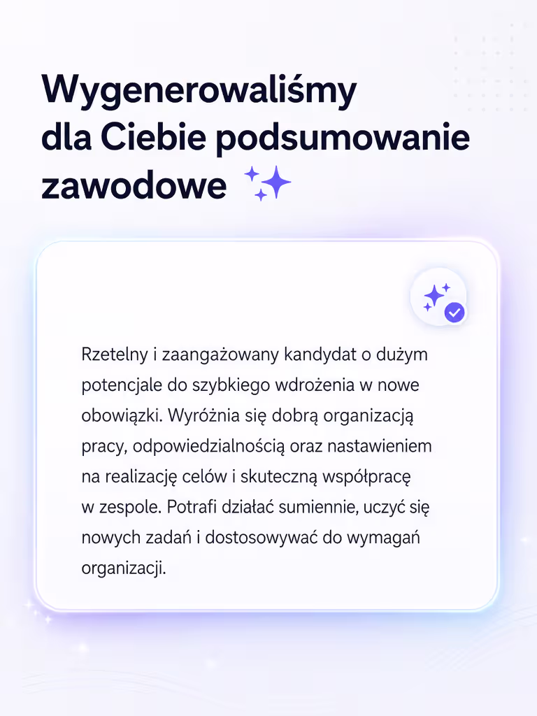 Kreator CV – automatyczne podsumowanie zawodowe