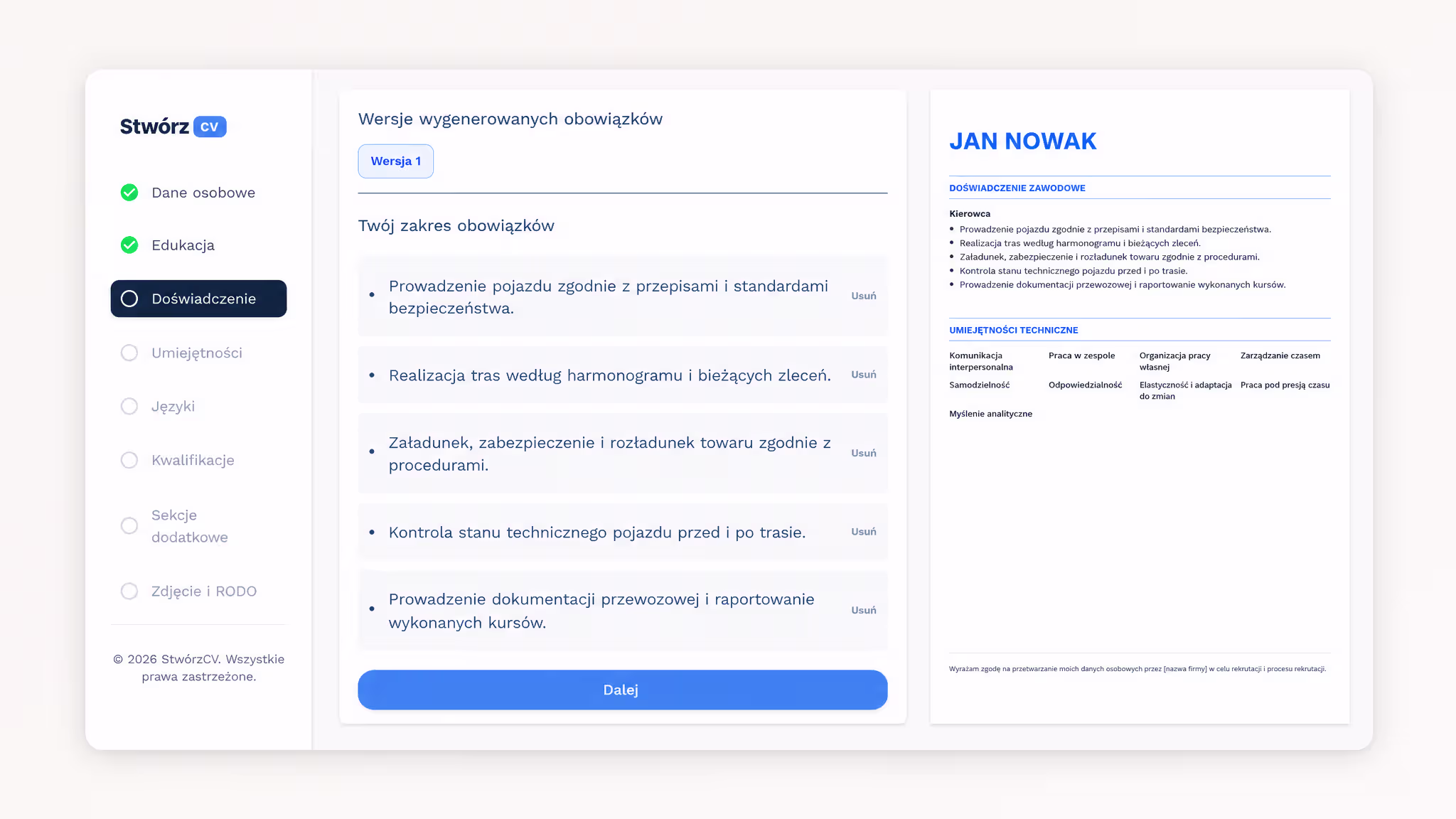 Wygeneruj list motywacyjny automatycznie - kreator CV online