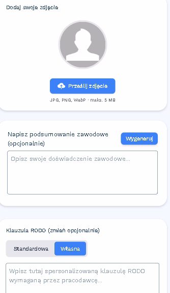 Gotowe podsumowanie zawodowe w kreatorze CV StwórzCV